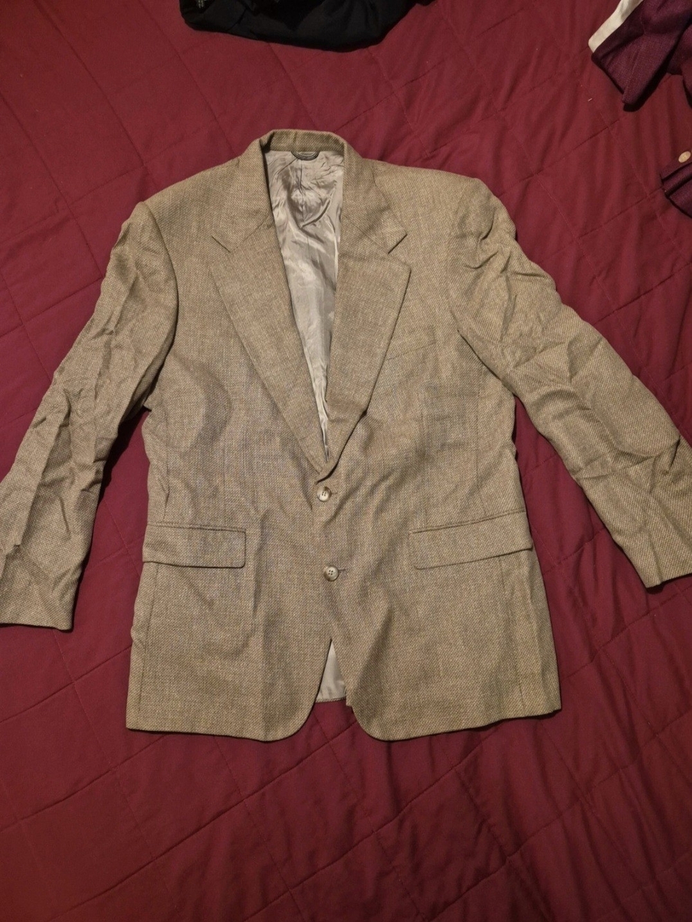 Stafford Men's Two-Button Sport Coat - Beige